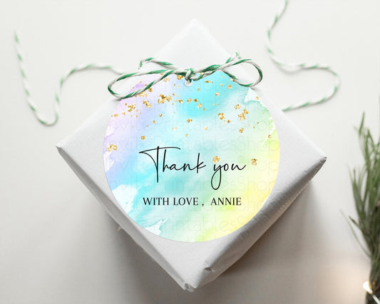 Editable Pastel Thank You Tags Rainbow Thank You Gift Tags Colorful Pastel F