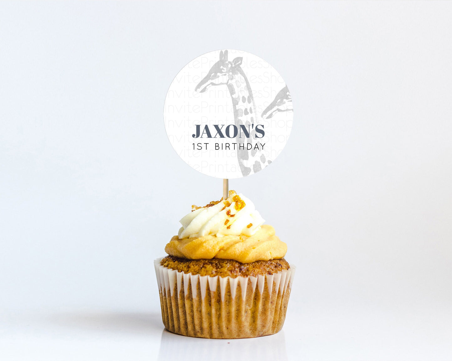 Editable Giraffe Cupcake Toppers Safari Giraffe Cupcake Toppers Watercolor G