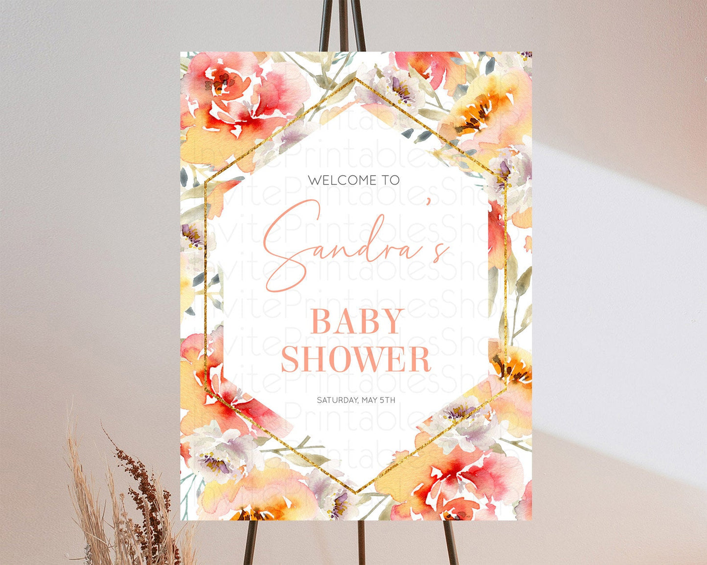 Secret Garden Baby Shower Welcome Sign Wildflower Welcome Board Pastel Flower Garden Welcome Poster Boho Wildflower Welcome Sign D10791