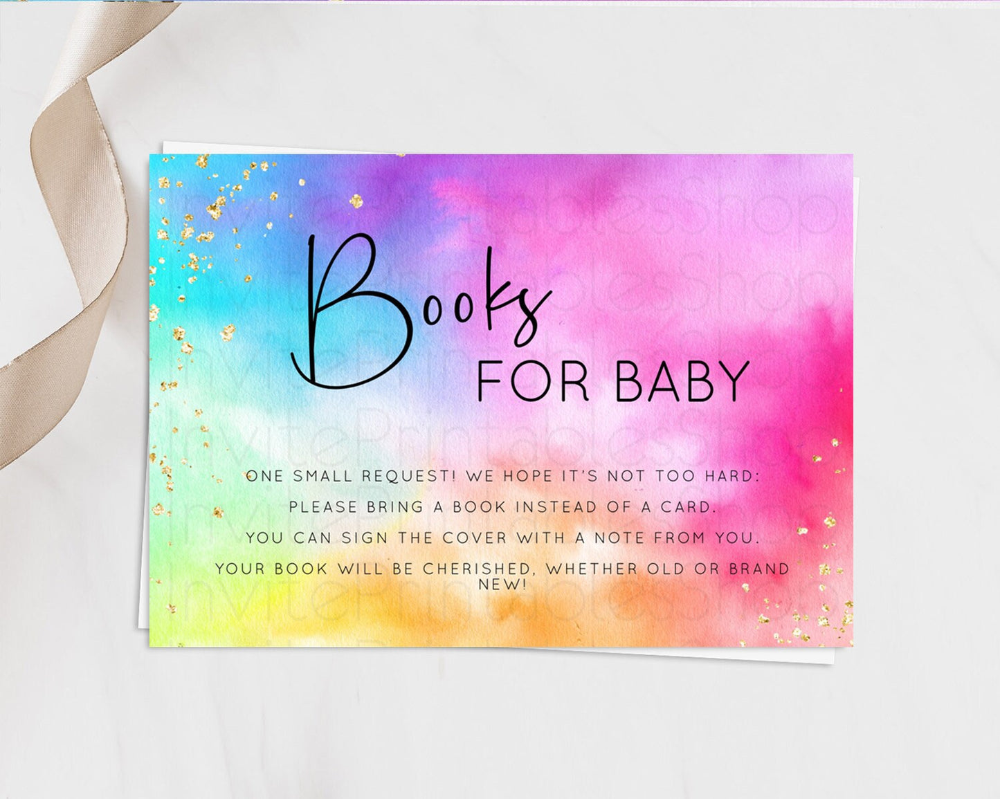 Tie Dye Books For Baby Card Rainbow Tie Dye Book Insert Pastel Rainbow Watercolor Book Card Tie Dye Colors Guests Book Poem Request D10456