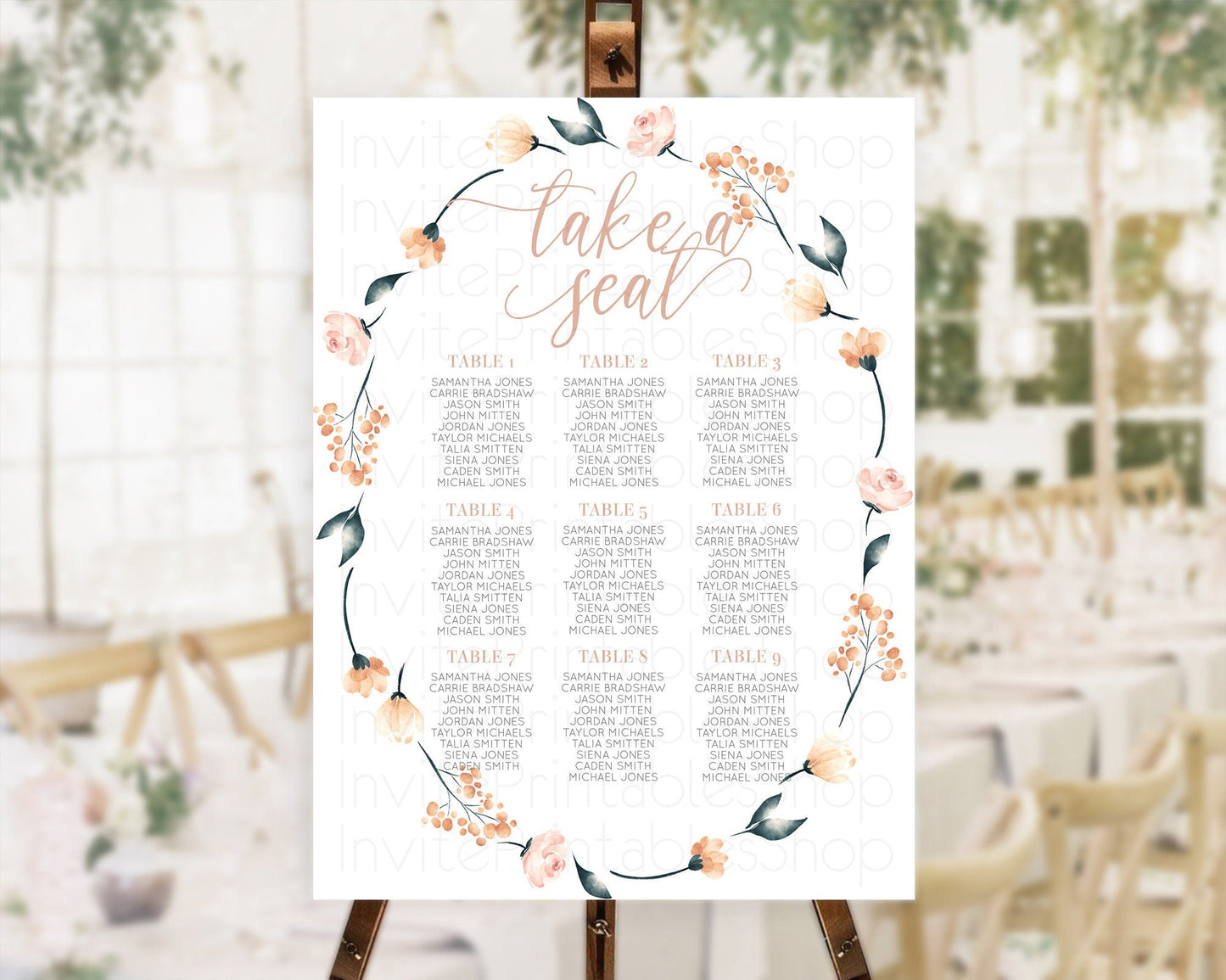 Secret Garden Seating Chart Wildflower Seating Chart Pastel Flowers Seating Chart Enchanted Garden Boho Floral Take A Seat Decor D10240