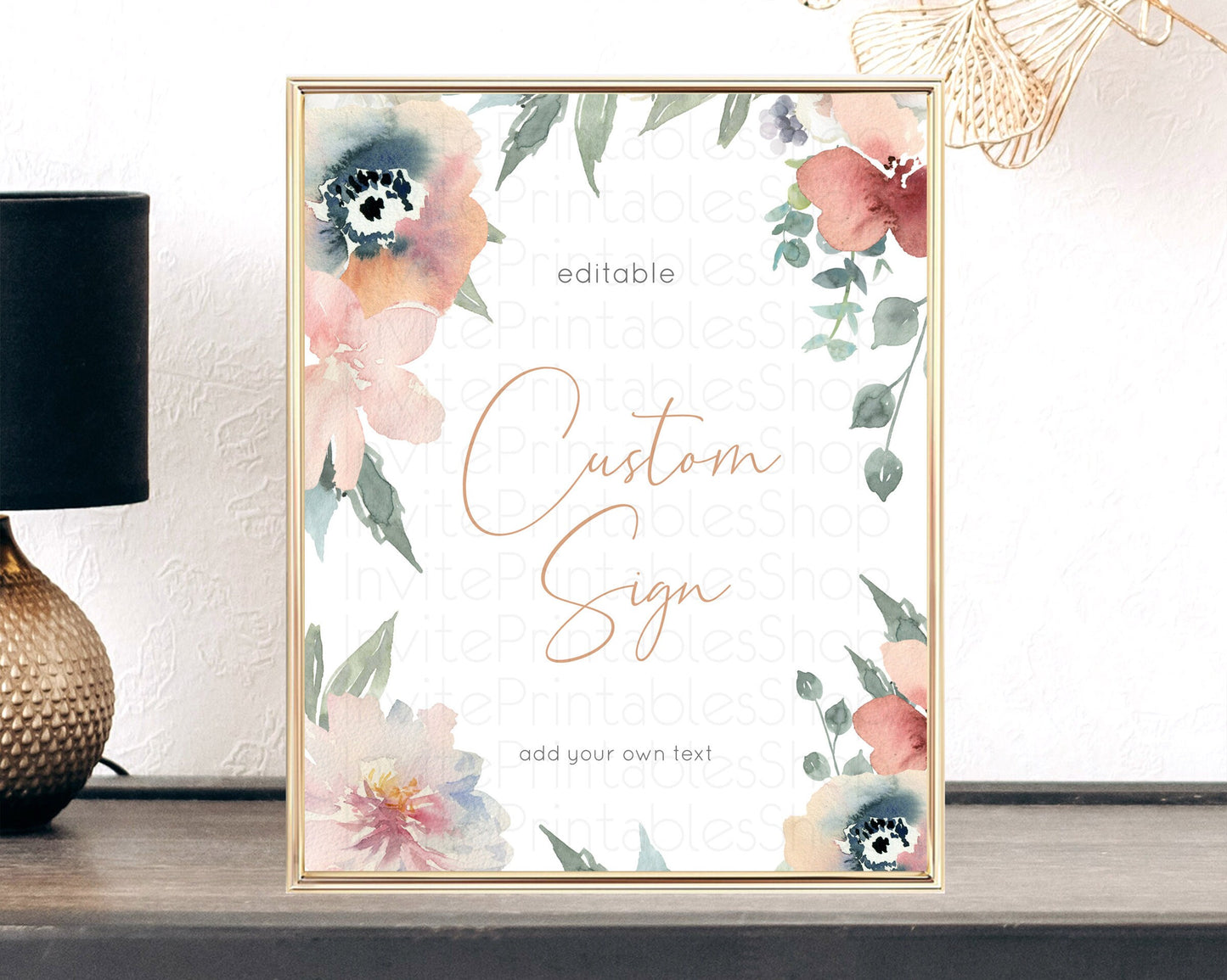 Wildflower Floral Table Sign Decor Secret Garden Sign Template Pastel Floral Garden Party Boho Flowers Birthday Baby Shower Wedding D10787