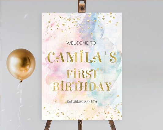 Editable Pastel Welcome Sign Pastel Rainbow Welcome Sign Colorful Rainbow Co