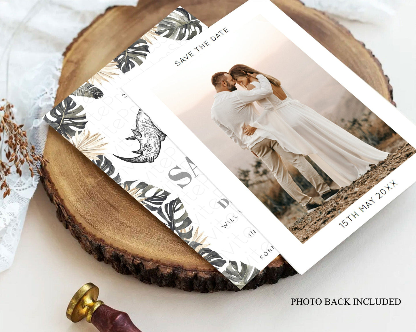 Rhino Save The Date Template Rhino Party Save The Date Safari Adventure Rhino Minimal Theme For 1st Birthday Baptism Baby Shower D10826