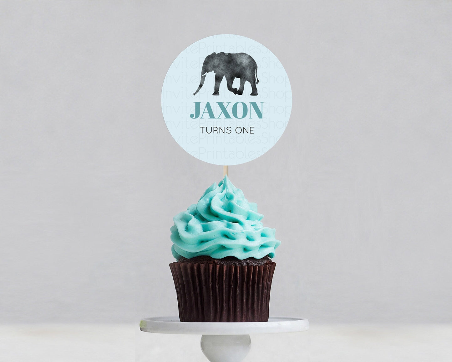 Elephant Cupcake Toppers Elephant Cupcake Elephant Party Safari Adventure Elephant Cupcake Topper Elephant Decor Zoo Fern Palm Leaf D10802