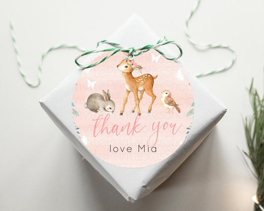 Editable Fawn Thank You Tags Deer Thank You Gift Tags Pastel Floral Deer Fav