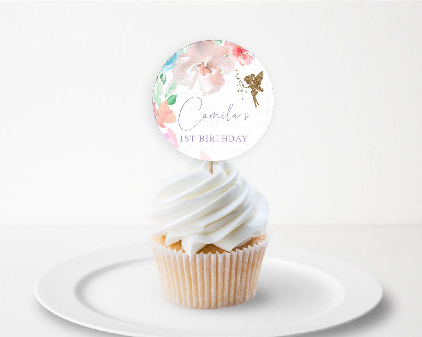 Fairy Cupcake Toppers Pastel Fairy Cupcake Toppers Fairy Floral Garden Cupcake Topper Enchanted Garden Floral Butterfly Party Decor D10126