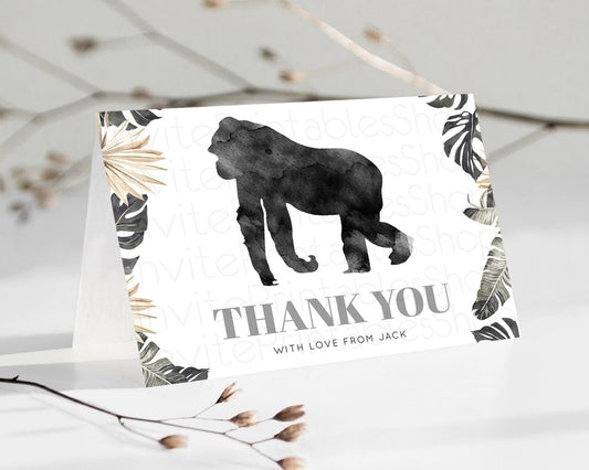 Editable Gorilla Thank You Gorilla Thank You Card Gorilla Party Birthday Tha