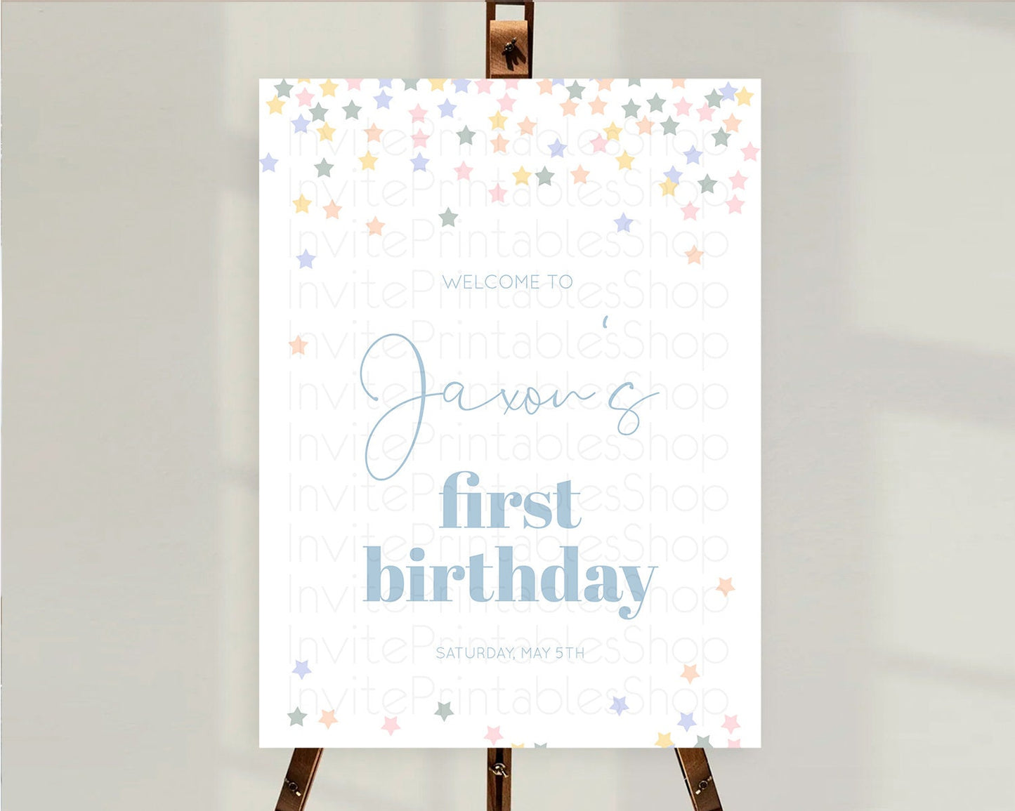 Star Welcome Board Pastel Stars Welcome Sign Shooting Star Rainbow Colorful Confetti Twinkle Little Star First Birthday Welcome Sign D10795