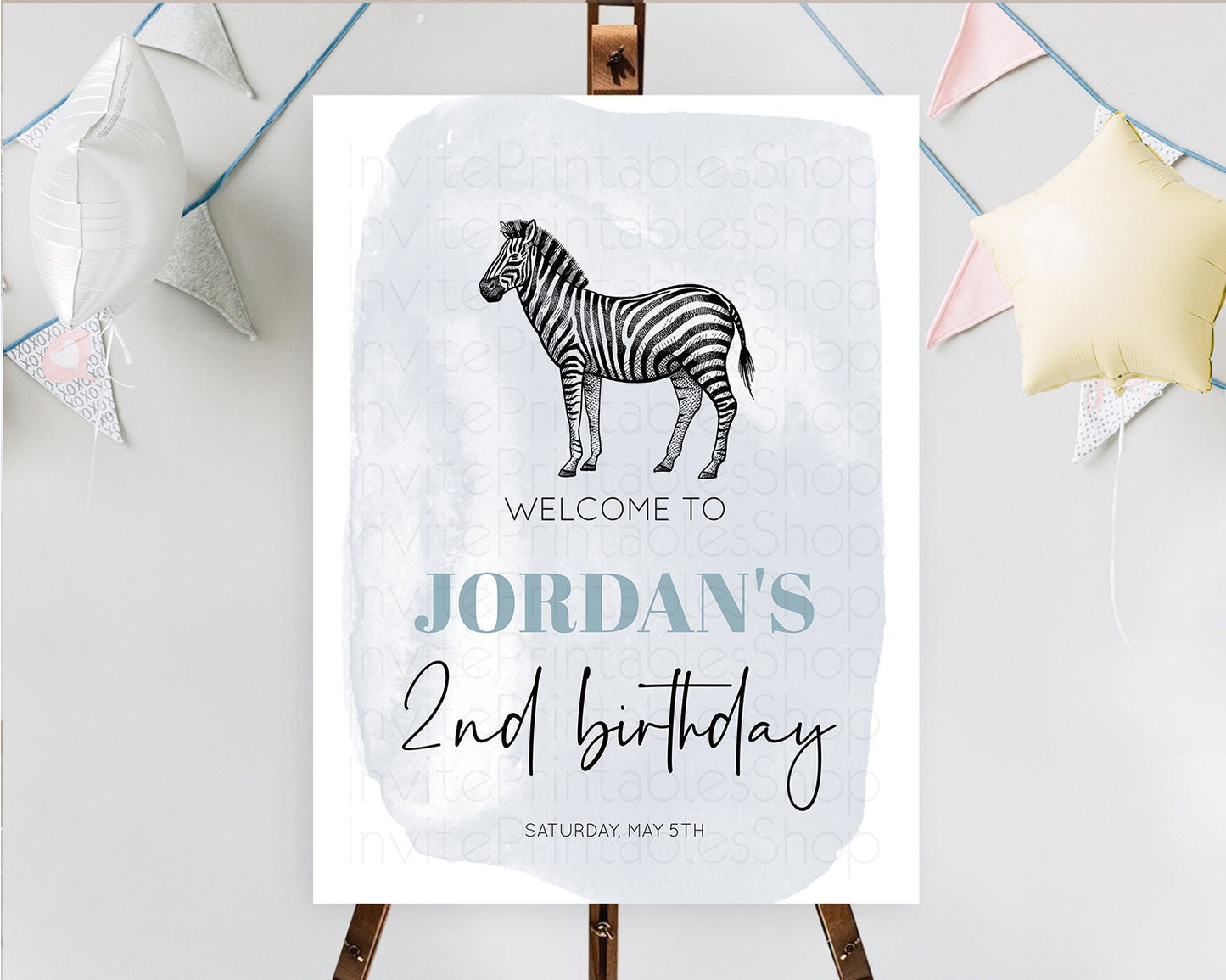 Zebra Welcome Sign Zebra Welcome Board Zebra Welcome Poster Safari Décor Dried Palm Fern Zoo Party Zebra First Birthday Welcome Sign D10814