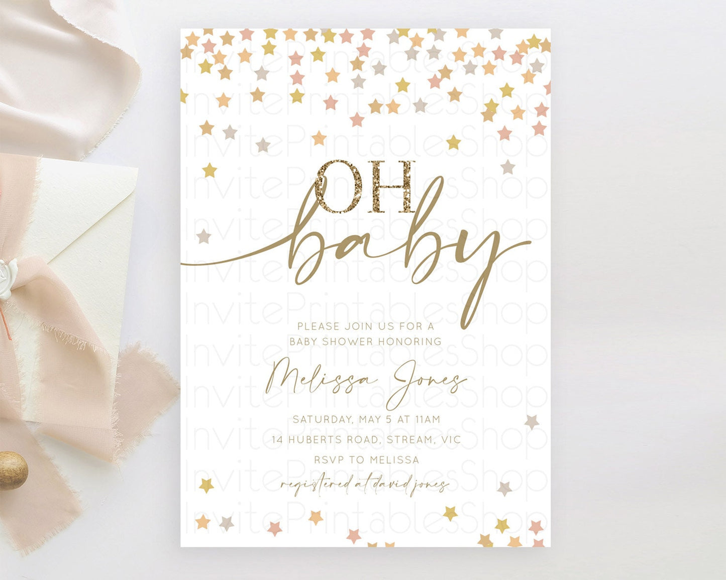 Twinkle Star Baby Shower Invitation Pastel Twinkle Star Invitation Rainbow Pastel Colorful Confetti Twinkle Little Star Baby Shower D10342