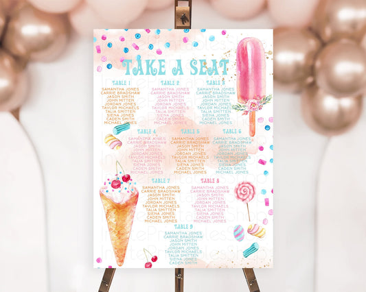 Editable Ice Cream Seating Chart Sweet Candy Seating Chart Here's The Scoop