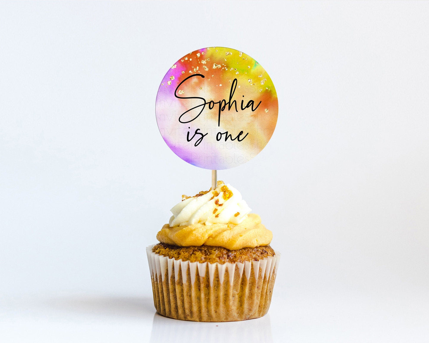 Tie Dye Cupcake Toppers Rainbow Tie Dye Cupcake Toppers Rainbow Colorful Cupcake Toppers Tie Dye Pastel Rainbow Party Cupcake Decor D10530
