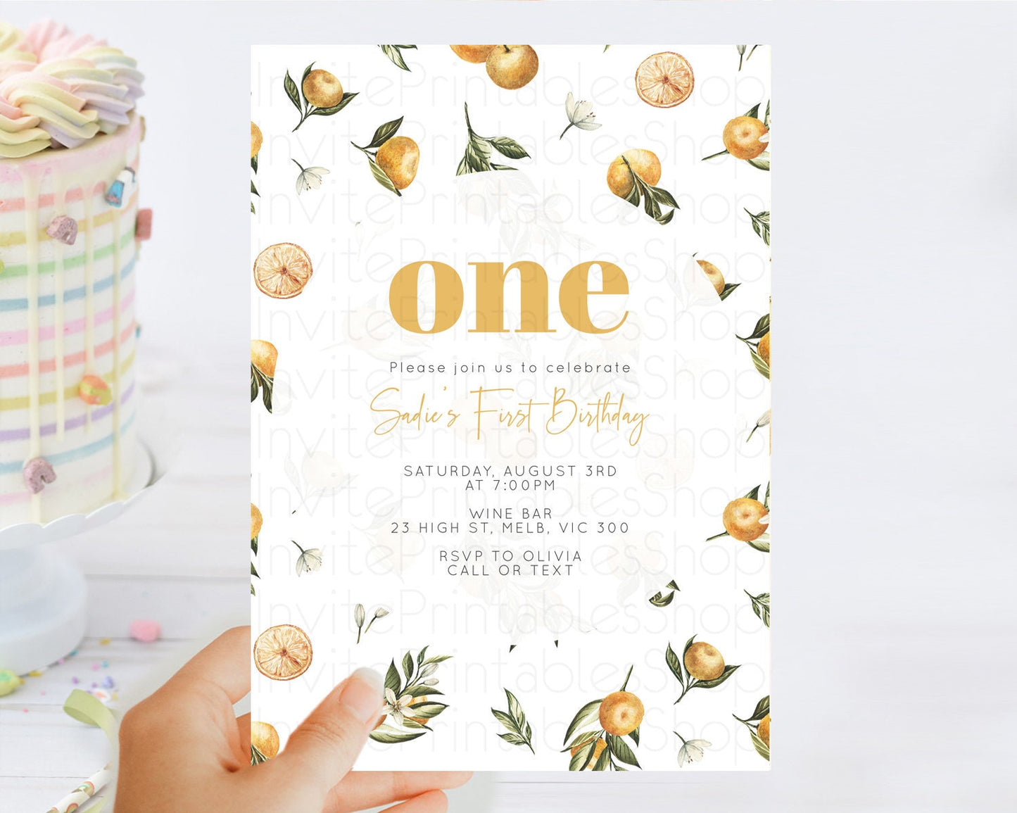 Citrus Birthday Invitation Lemon Invitation Orange Invitation Citrus Garden Birthday Citrus Floral Invitation 2nd 1st First Birthday D10545