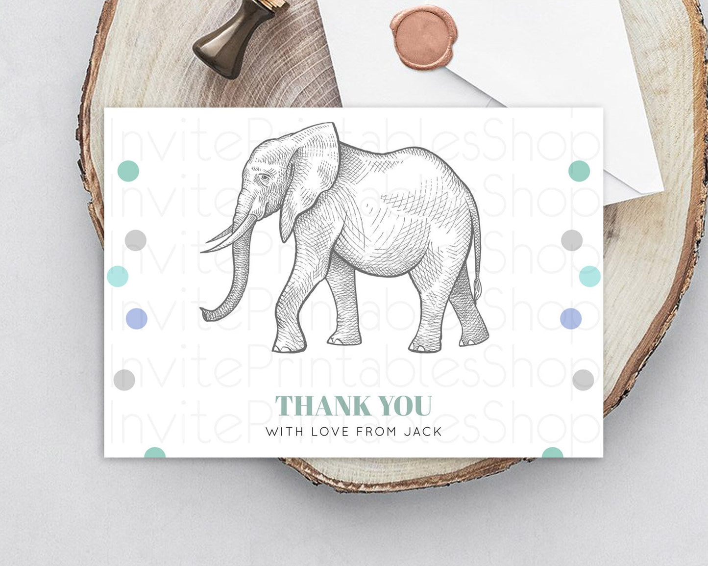 Pastel Elephant Thank You Rainbow Elephant Thank You Card Colorful Rainbow Birthday Thank You Pastel Teacher Thank You Card Template D10859