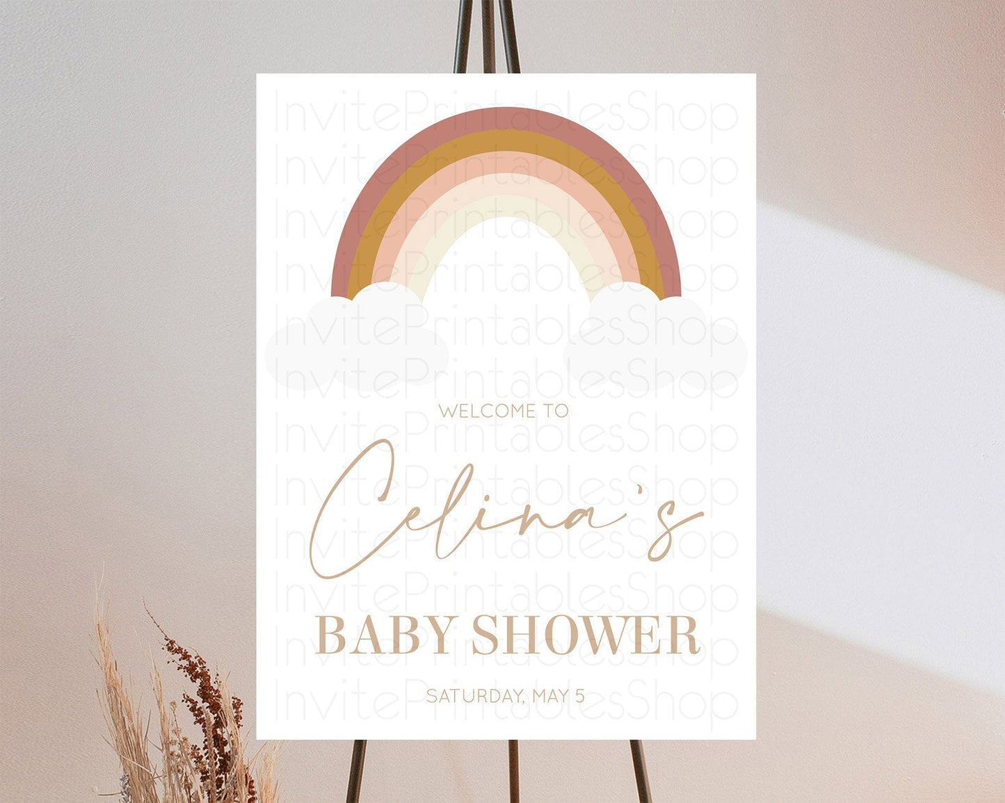 Pastel Rainbow Baby Shower Welcome Sign Boho Rainbow Welcome Board Rainbow Welcome Sign Pastel Welcome Decor Rainbow Welcome Sign D10122