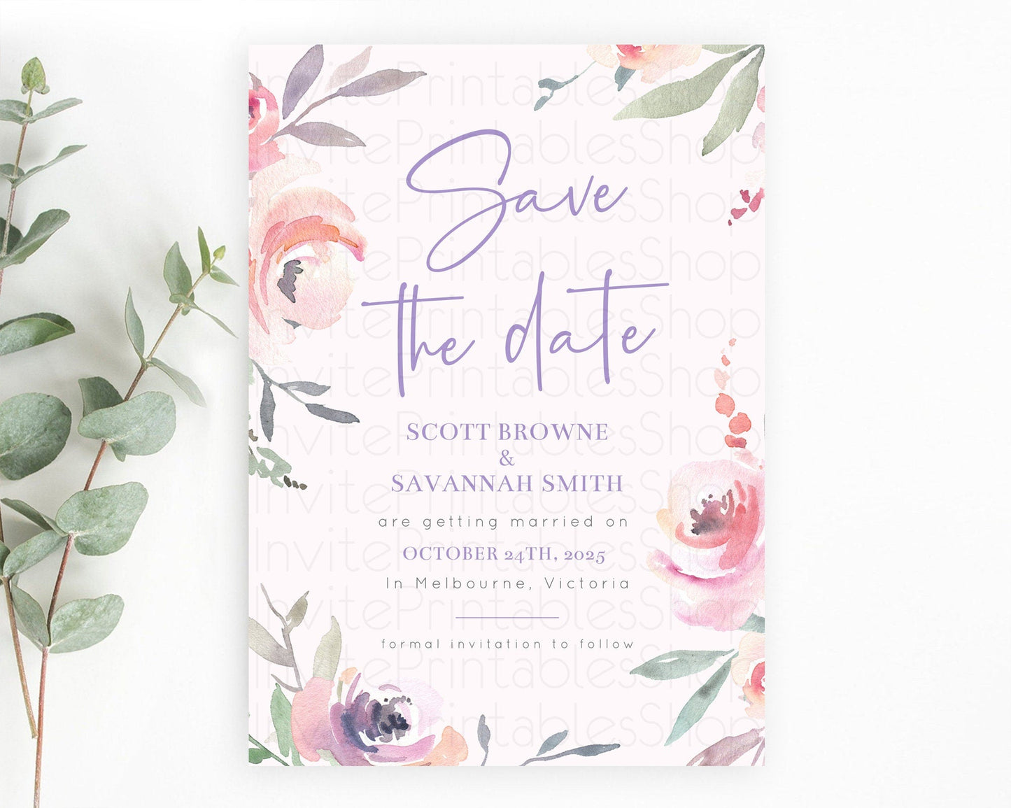 Wildflower Save The Date Template Secret Garden Save The Date Pastel Floral Garden Party Boho Flowers Birthday Baby Shower Wedding D10198