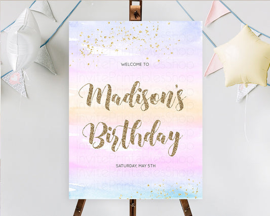 Editable Pastel Welcome Sign Pastel Rainbow Welcome Sign Colorful Rainbow Co