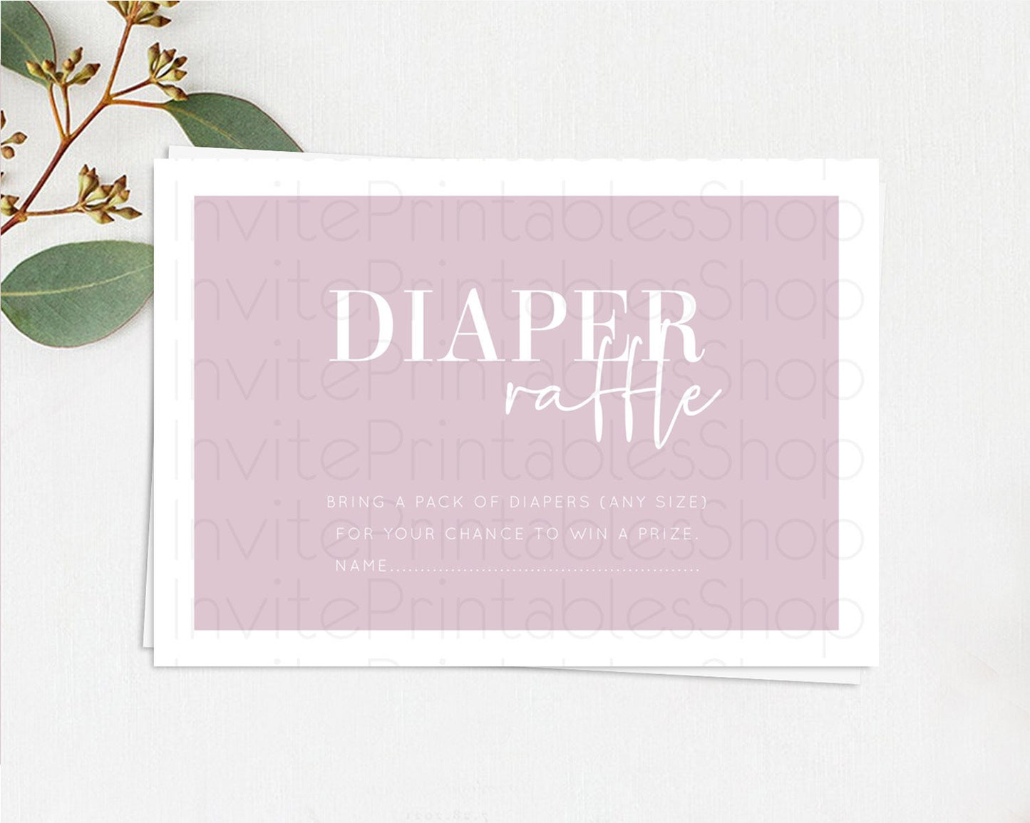 Pink Diaper Raffle Card Plain Pink Diaper Raffle Insert Minimalist Pastel Pink Diaper Ticket Pink Simple Baby Shower Raffle Game D10940