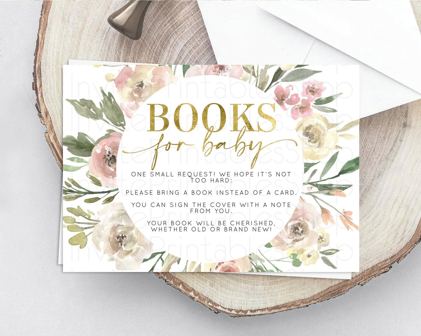 Editable Secret Garden Books For Baby Card Boho Wildflower Book Insert Paste