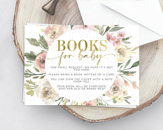 Editable Secret Garden Books For Baby Card Boho Wildflower Book Insert Paste