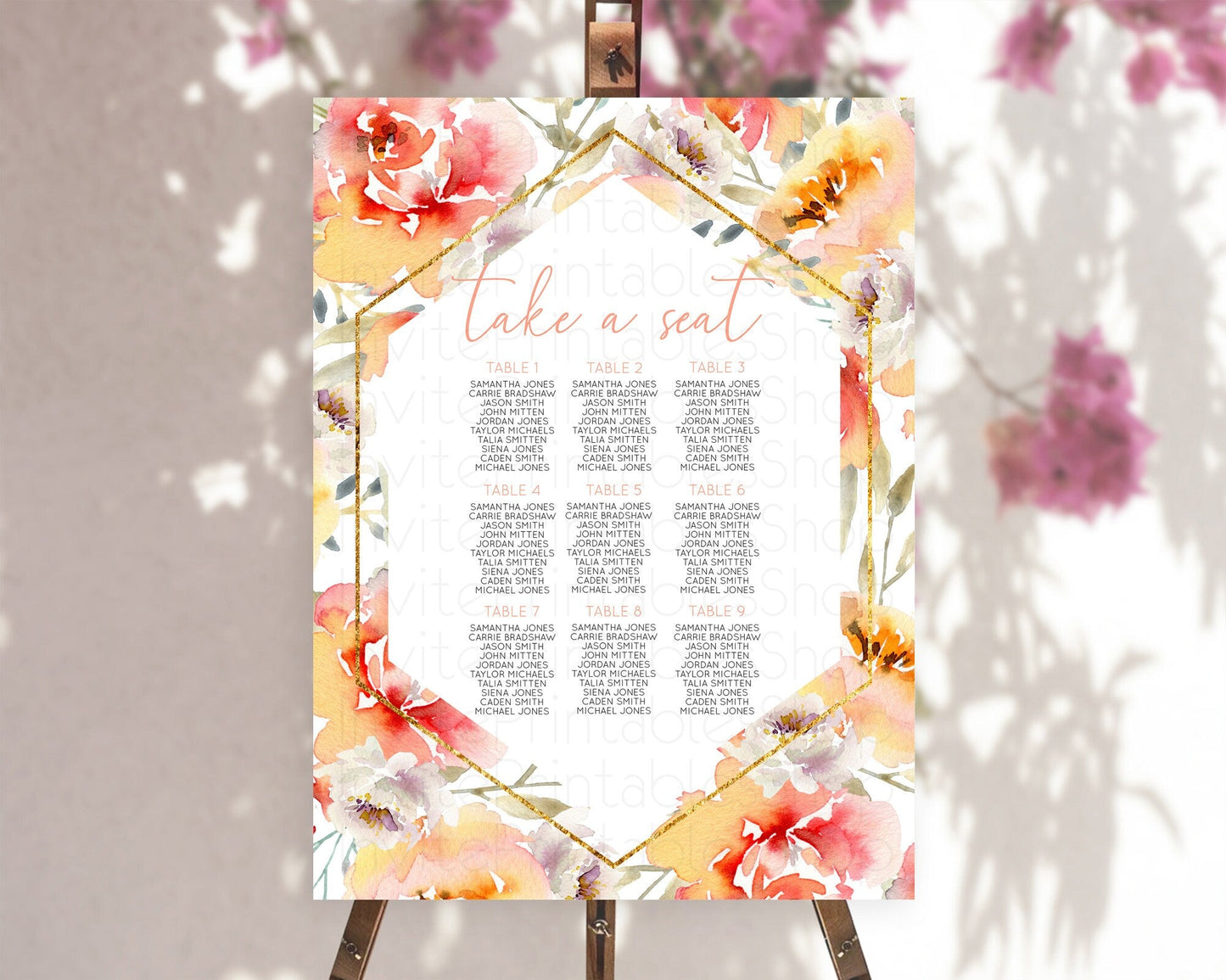 Secret Garden Seating Chart Wildflower Seating Chart Pastel Flowers Seating Chart Enchanted Garden Boho Floral Take A Seat Decor D10791