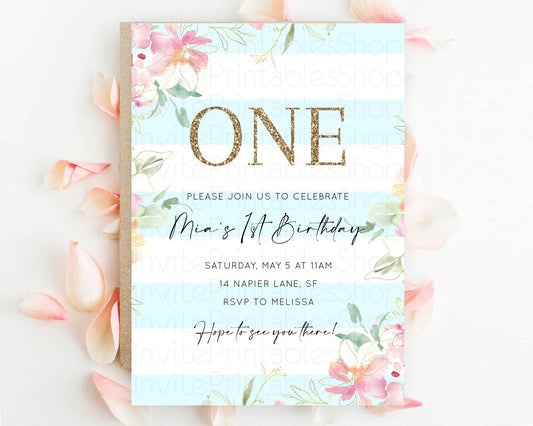 Secret Garden Invitation Wildflower Birthday Invitation Pastel Flowers Invite Enchanted Garden Boho Floral 3rd 2nd First Birthday D10304