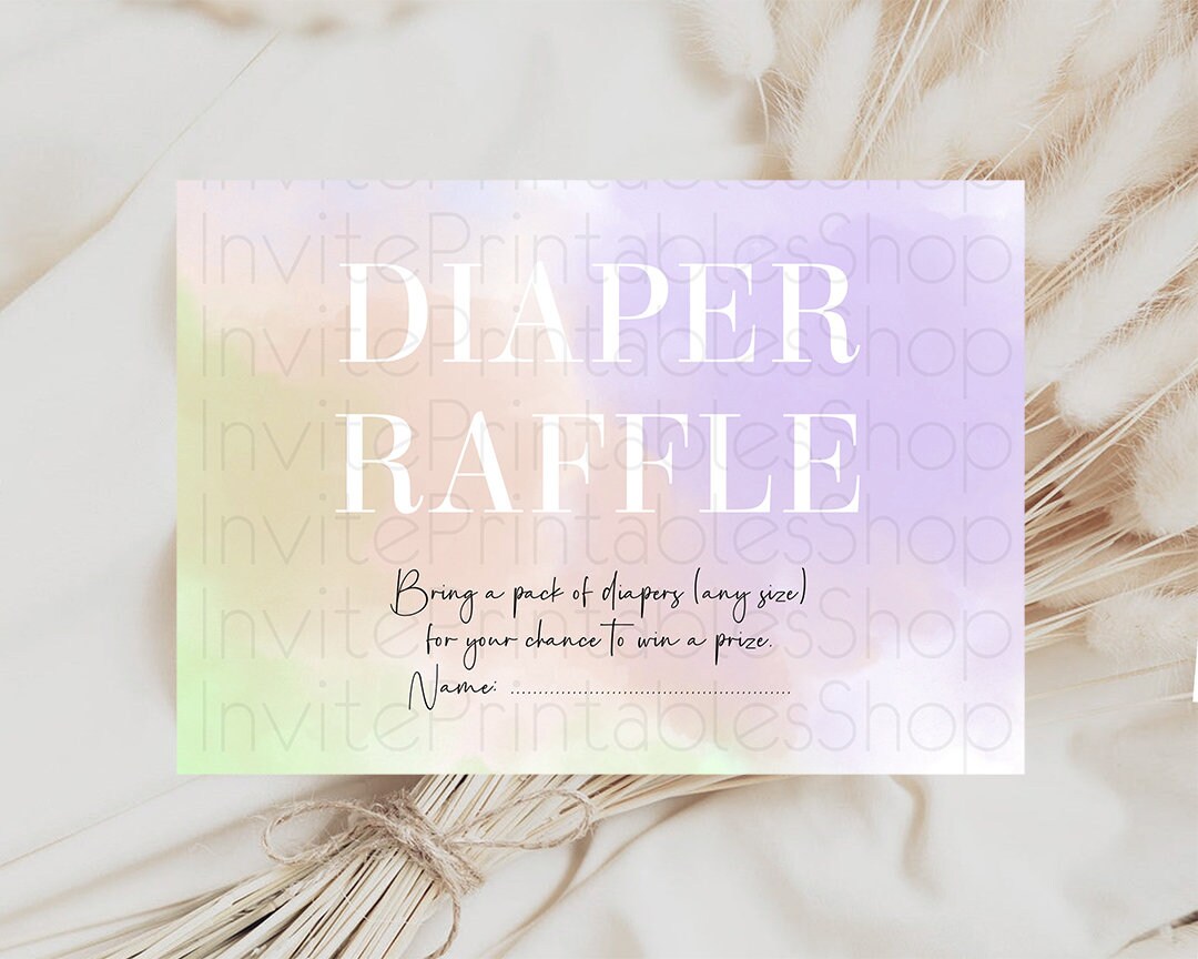 Editable Diaper Raffle Diaper Request Diaper Insert Card Baby Shower Diaper