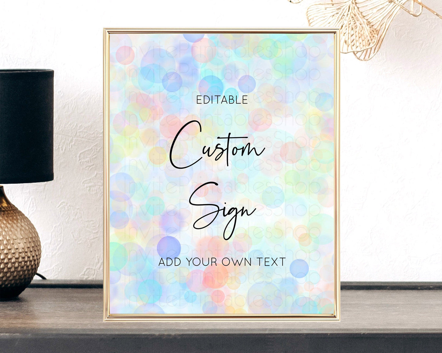 Pastel Bubbles Sign Colorful Confetti Table Sign Decor Bubble Bath Party Rainbow Sprinkles 1st Birthday Baby Shower Baptism Wedding D10444