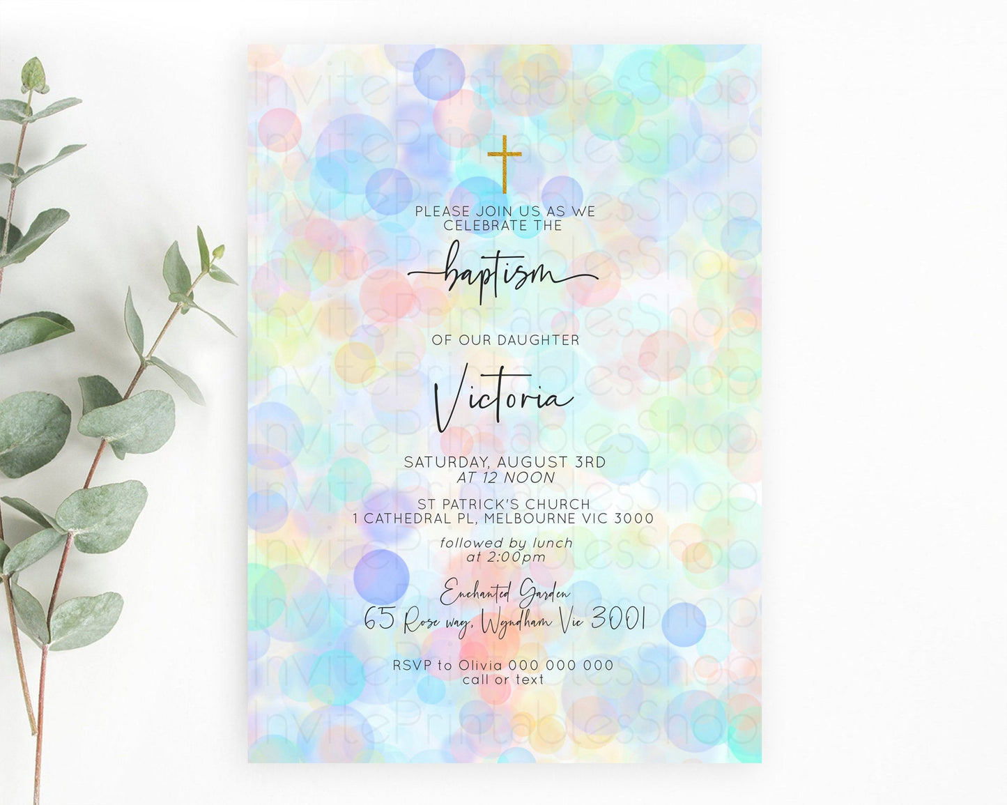 Pastel Baptism Invitation Bath Bomb Party Invitation Pastel Bubbles Baptism 1st Birthday Invitation Watercolour Christening Invite D10444