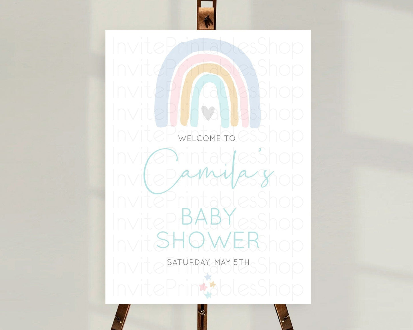 Pastel Rainbow Baby Shower Welcome Sign Boho Rainbow Welcome Board Rainbow Welcome Sign Pastel Welcome Decor Rainbow Welcome Sign D10214