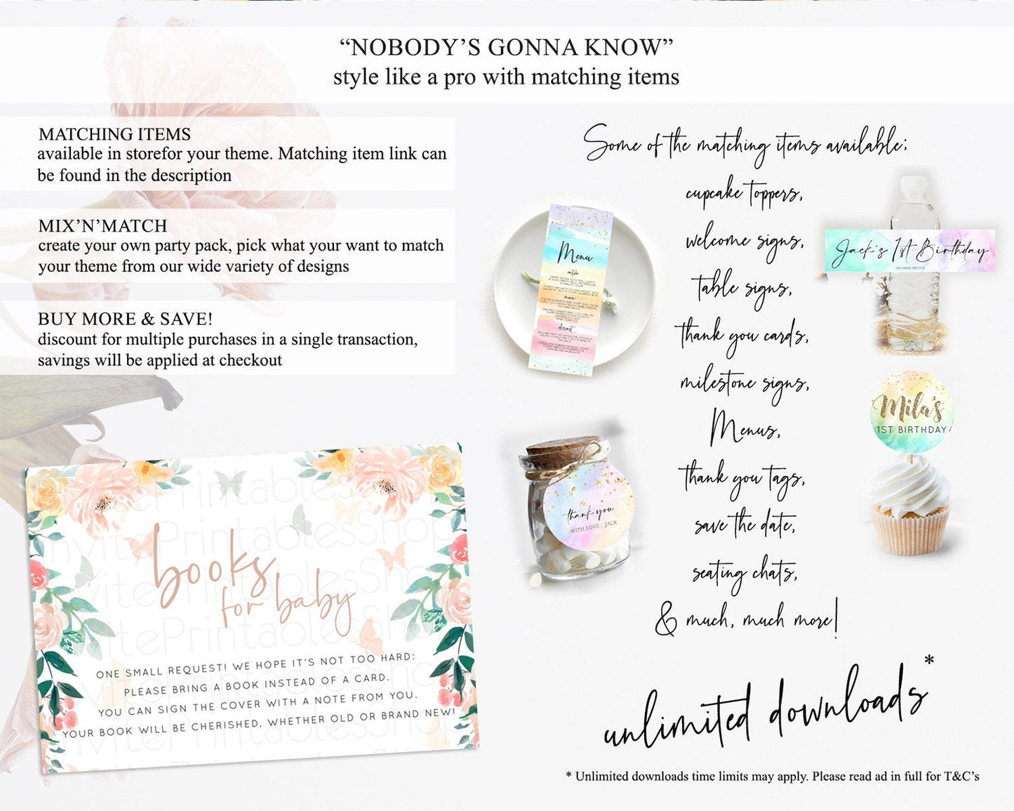 Secret Garden Books For Baby Card Boho Wildflower Book Insert Pastel Flower Garden Baby Shower Card Flower Guests Book Poem Request D10706