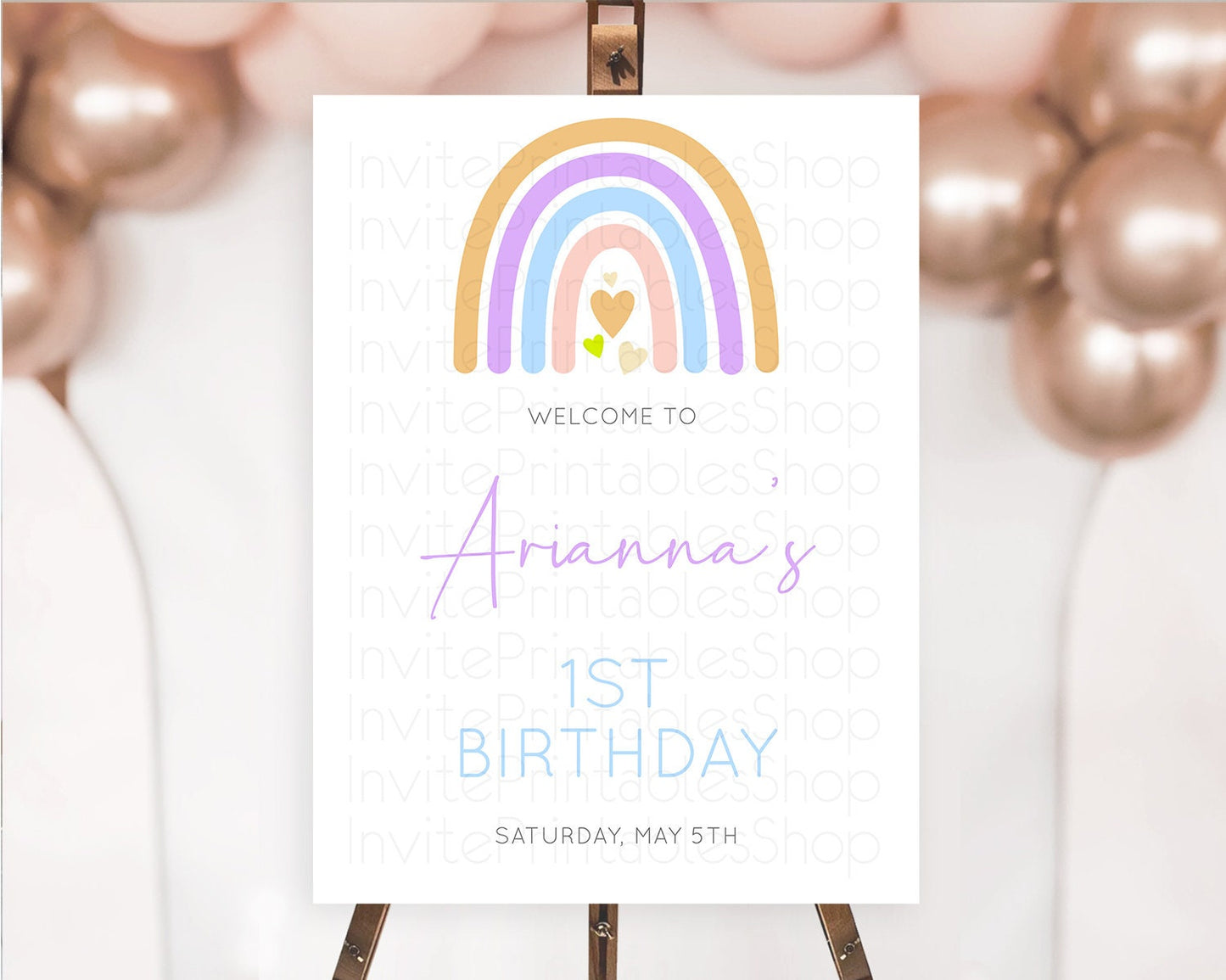Pastel Rainbow Welcome Sign Boho Rainbow Welcome Board Rainbow Welcome Sign Pastel Welcome Decor Rainbow First Birthday Welcome Sign D10238