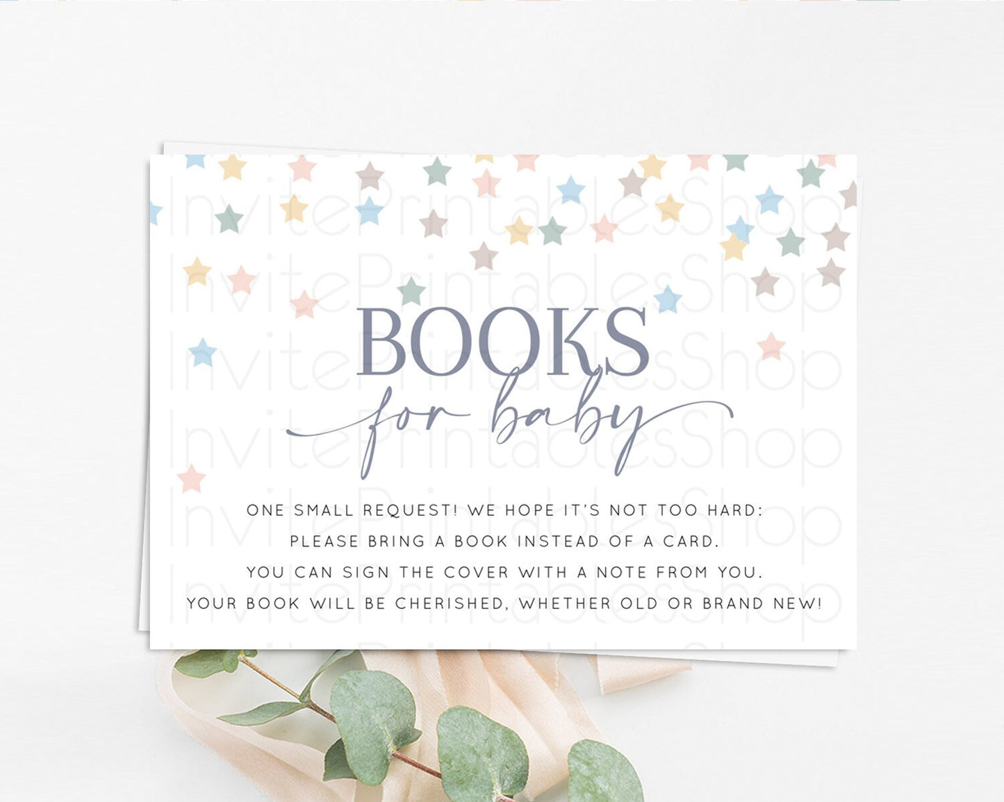 Editable Pastel Star Books For Baby Card Shooting Star Book Insert Twinkle L