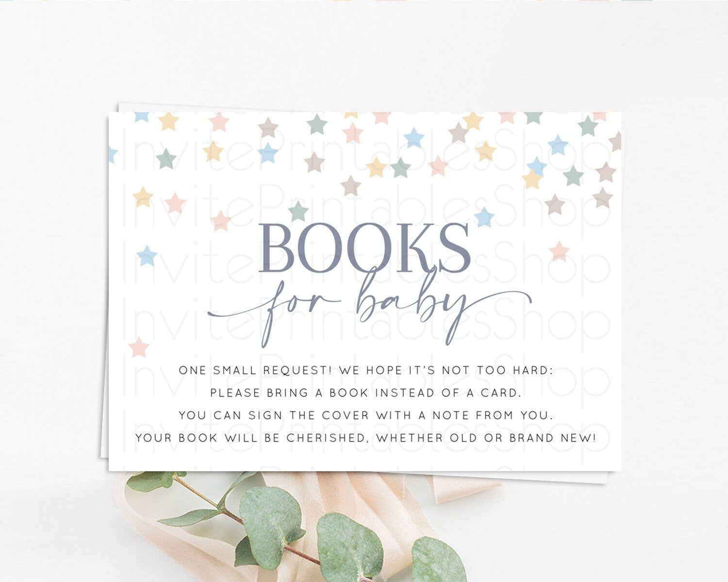 Editable Pastel Star Books For Baby Card Shooting Star Book Insert Twinkle L