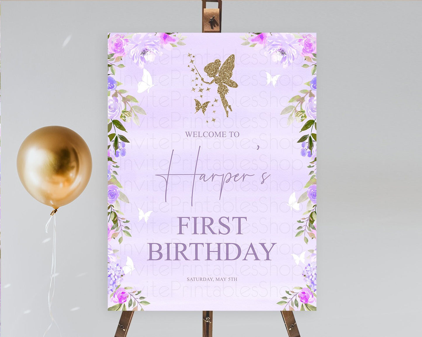 Fairy Welcome Sign Fairy Welcome Board Enchanted Garden Pastel Floral Butterfly Décor Secret Garden First Birthday Welcome Sign D10910