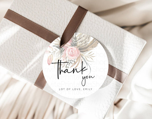 Editable Secret Garden Thank You Tags Wildflower Thank You Gift Tags Pastel