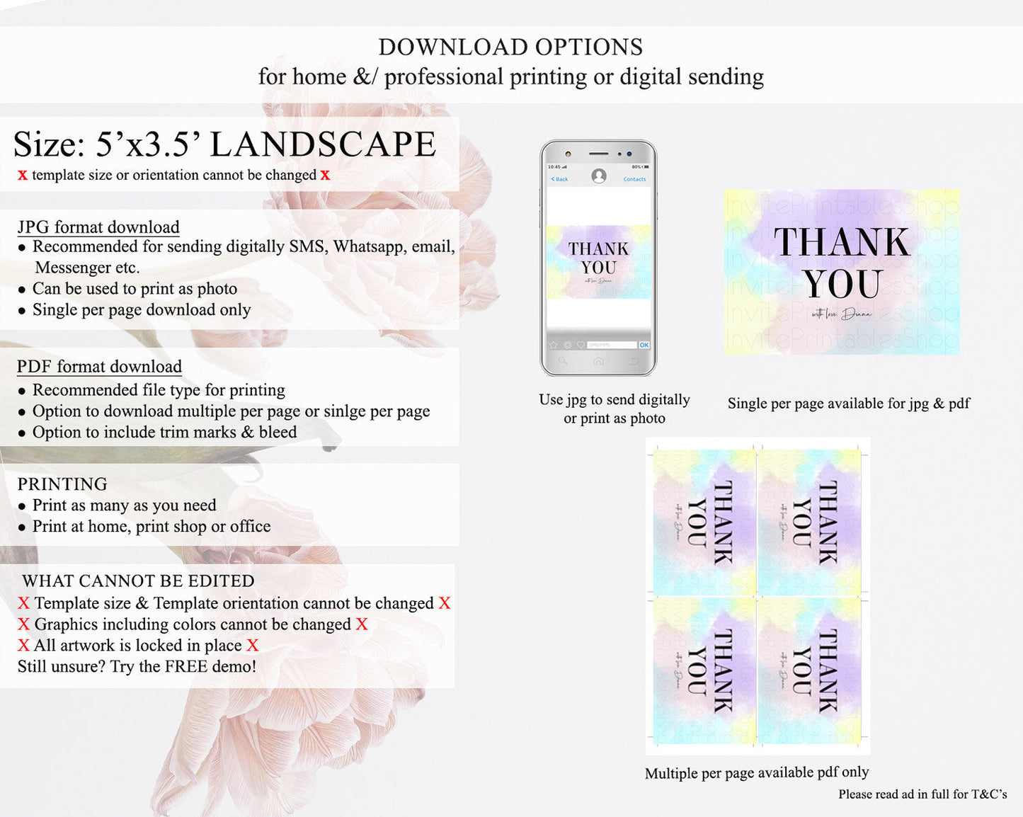 Pastel Thank You Rainbow Thank You Card Colorful Pastel Birthday Thank You Card Confetti Watercolor Pastel Teacher Thank You Cards D10617