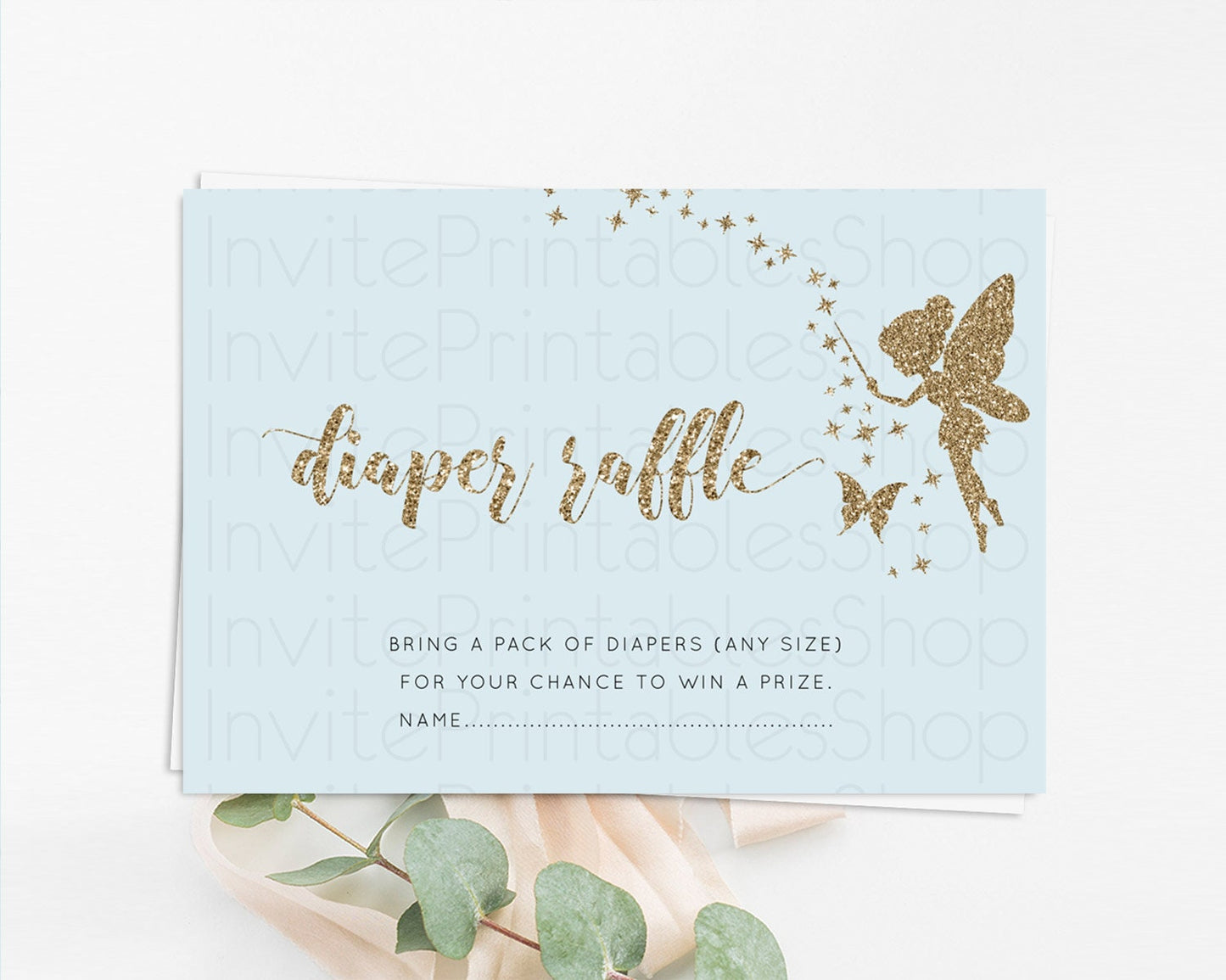 Fairy Diaper Raffle Card Fairy Diaper Insert Enchanted Garden Fairy Diaper Ticket Pastel Floral Butterfly Secret Garden Raffle Game D10907