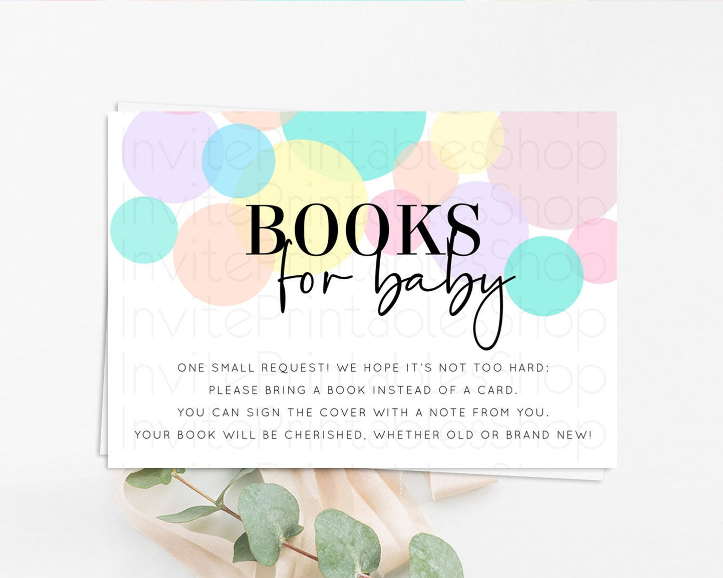 Rainbow Books For Baby Card Pastel Sprinkles Book Insert Pastel Rainbow Confetti Book Card Colorful Bubbles Pastel Book Poem Request D10223