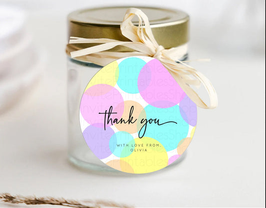 Rainbow Thank You Tags Pastel Thank You Gift Tags Pastel Rainbow Favor Tags Confetti Colorful Pastel Tags First Birthday Thank You D10407