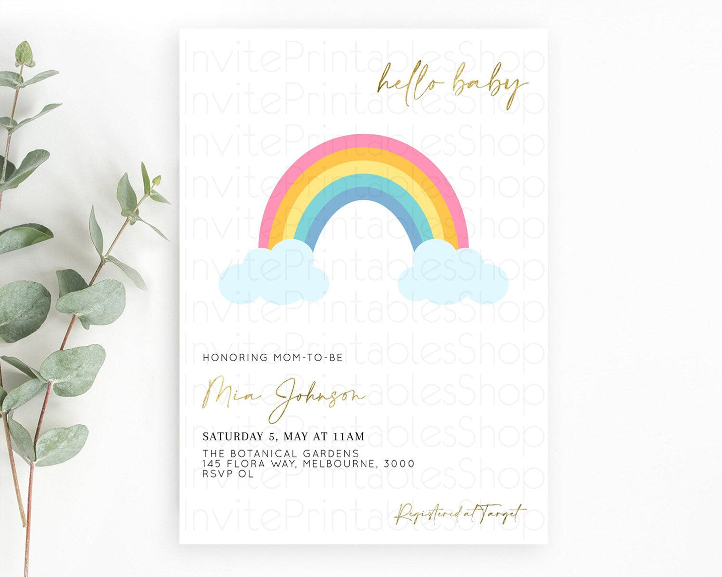 Pastel Rainbow Baby Shower Invitation Pastel Rainbow Invitation Rainbow Baby Invitation Pastel Invitation Boho Rainbow Invitation D10123
