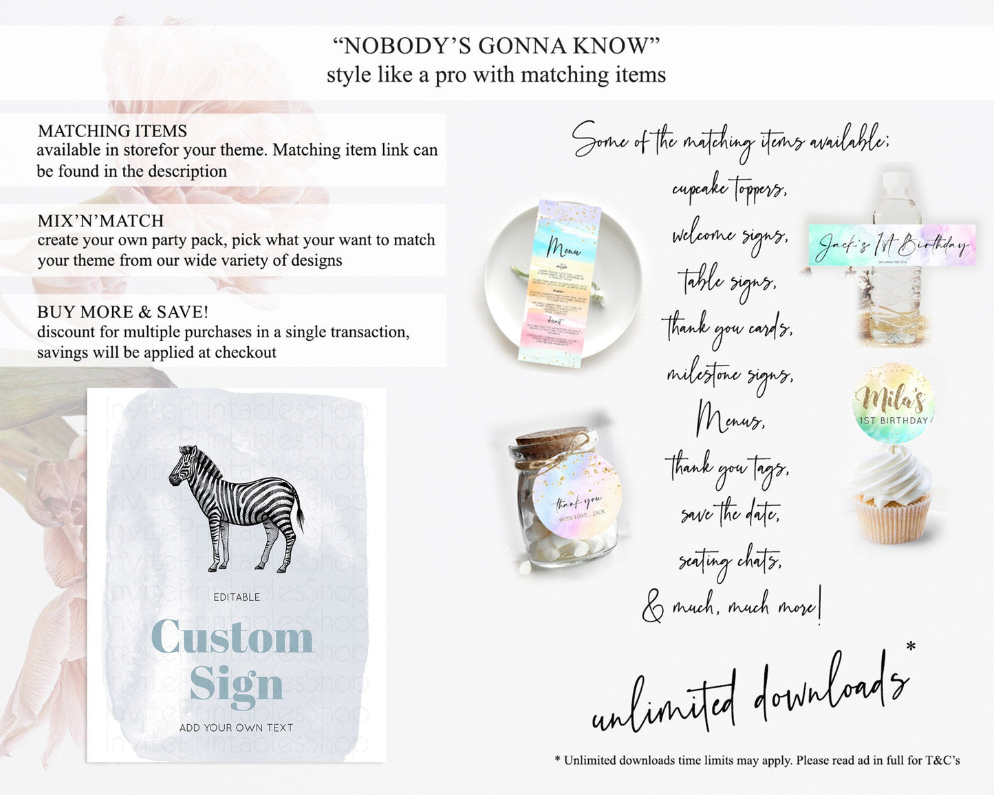 Zebra Sign Zebra Table Sign Decor Zebra Party Sign Template Safari Adventure Zebra Minimal Theme 1st Birthday Baptism Baby Shower D10814