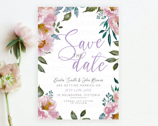 Wildflower Save The Date Template Secret Garden Save The Date Pastel Floral Garden Party Boho Flowers Birthday Baby Shower Wedding D10729