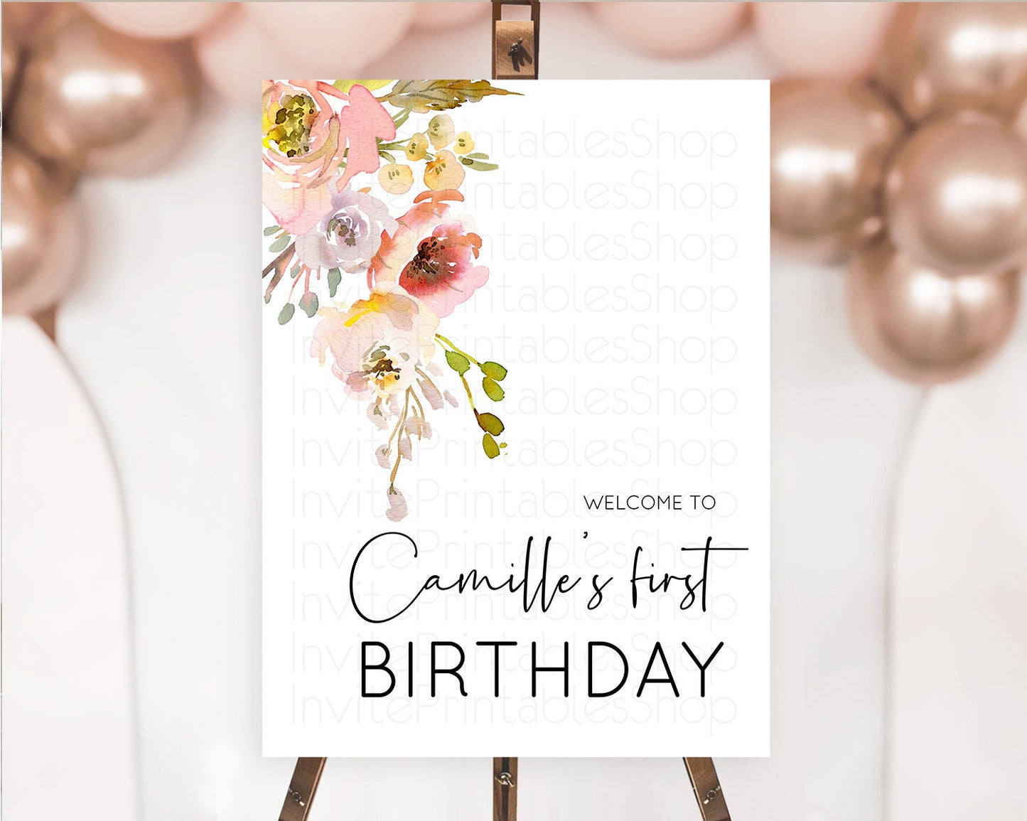 Secret Garden Welcome Sign Wildflower Welcome Board Pastel Flower Garden Welcome Poster Boho Wildflower First Birthday Welcome Sign D10194