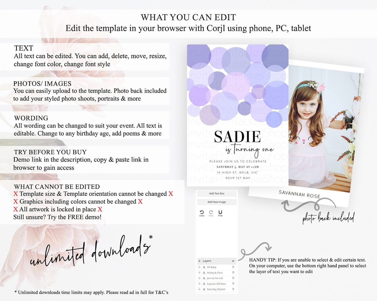 Pastel Birthday Invitation Purple Confetti Birthday Invitation Confetti Birthday Invitation Bubbles Invitation 1st First Birthday 100211