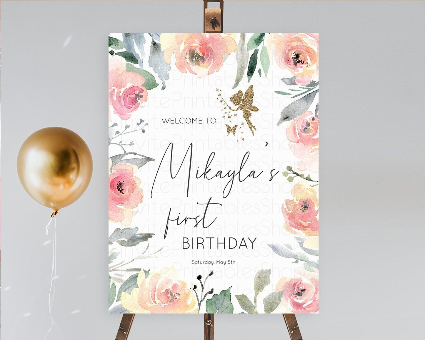 Fairy Welcome Sign Fairy Welcome Board Enchanted Garden Pastel Floral Butterfly Decor Secret Garden First Birthday Welcome Sign D10779