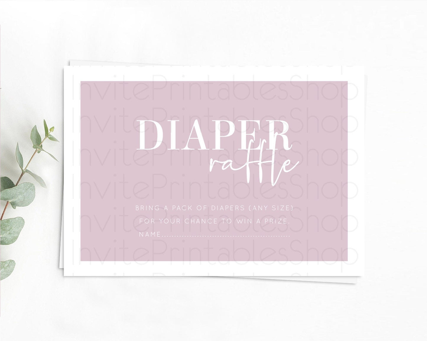 Pink Diaper Raffle Card Plain Pink Diaper Raffle Insert Minimalist Pastel Pink Diaper Ticket Pink Simple Baby Shower Raffle Game D10940