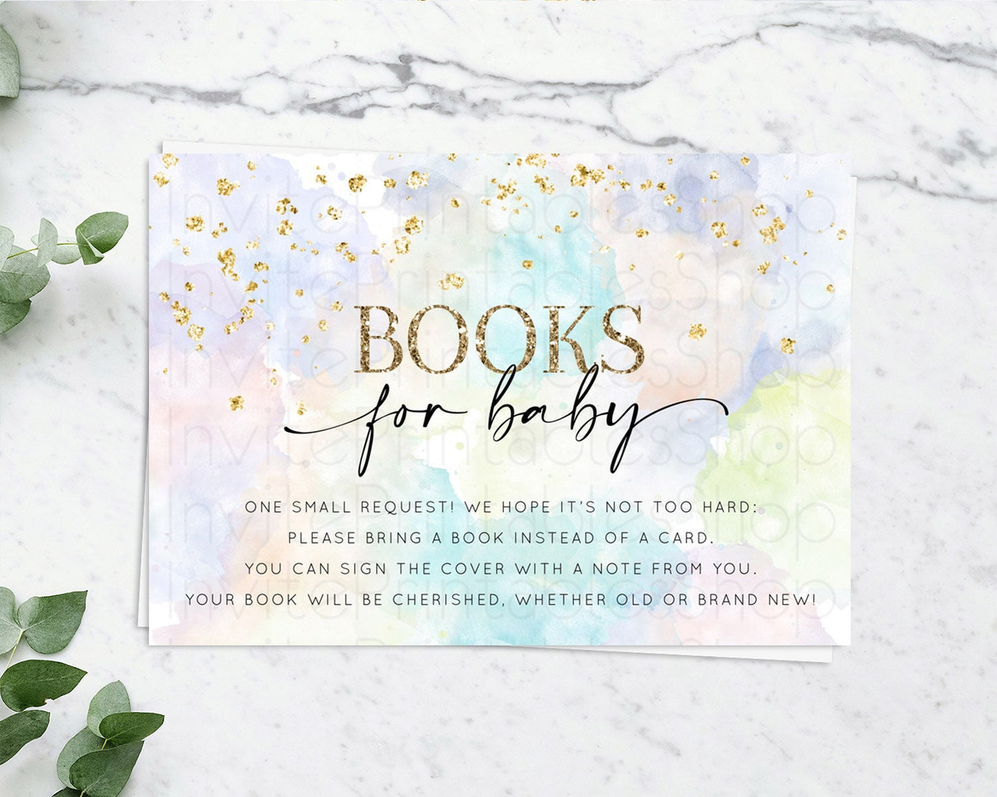 Pastel Books For Baby Card Pastel Rainbow Book Insert Colorful Ombre Watercolor Book Card Confetti Glitter Baby Book Poem Request D10613