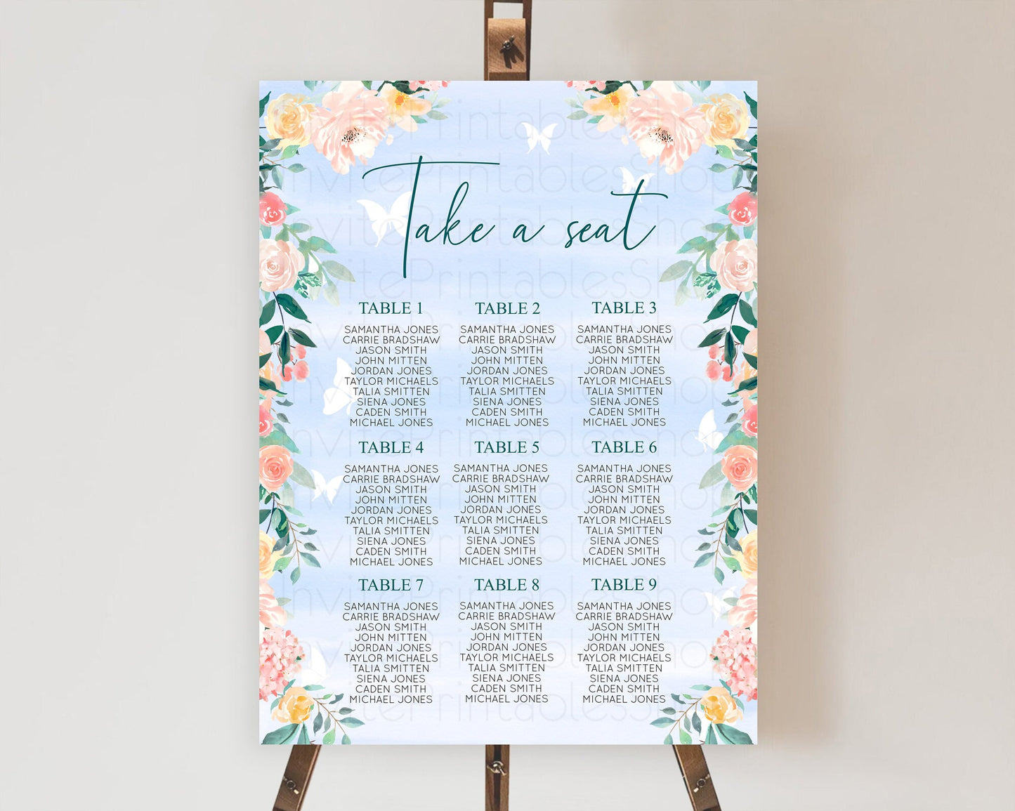 Secret Garden Seating Chart Wildflower Seating Chart Pastel Flowers Seating Chart Enchanted Garden Boho Floral Take A Seat Décor D10337